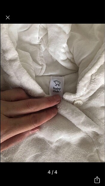6 Ay Beden beyaz Renk Peluş kürk tulum