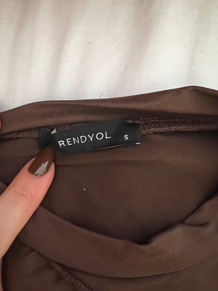 Kahverengi önden bağlamalı Uzun Kollu Bluz - Görsel 4