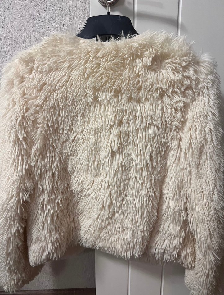 Beyaz Kadın Kürk Detaylı Ceket - Görsel 2