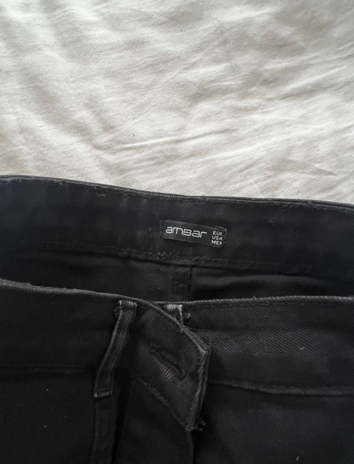 Düğmeli Siyah  Denim Etek - Görsel 2