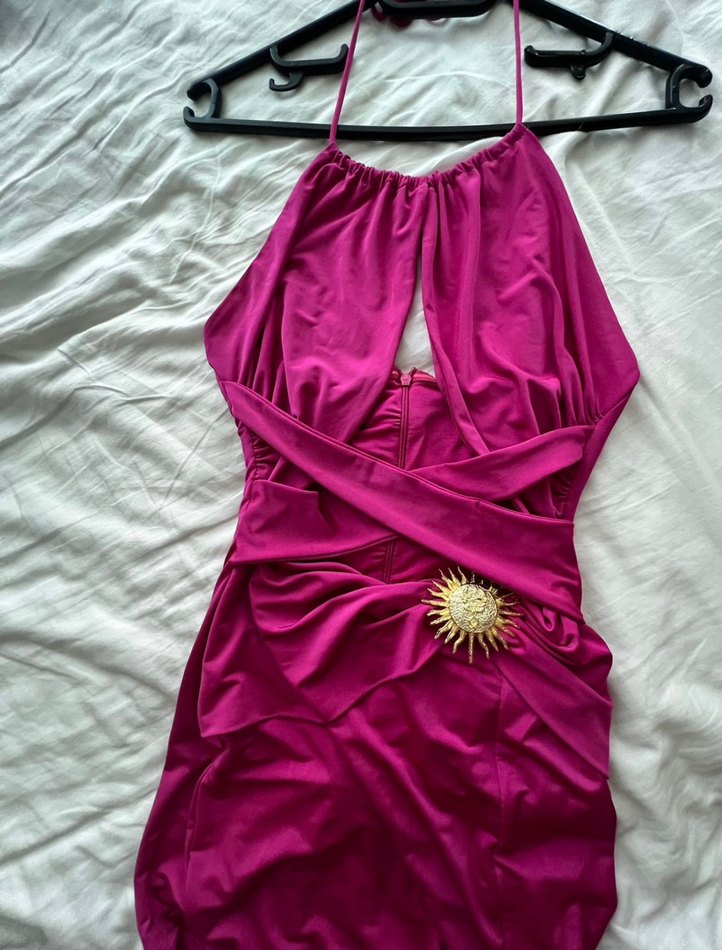 Pembe Uzun Abiye Elbise - Görsel 2