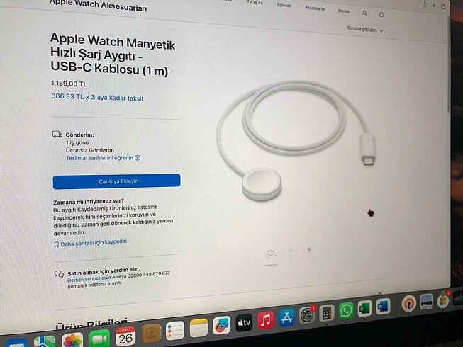 Apple Watch Typ C şarj Aleti