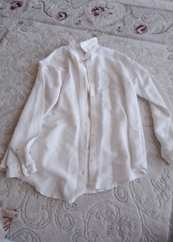 Dantel İşlemeli kız çocuk Uzun Kollu Beyaz Bluz - Görsel 3