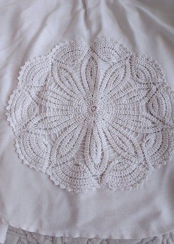 Dantel İşlemeli kız çocuk Uzun Kollu Beyaz Bluz - Görsel 2