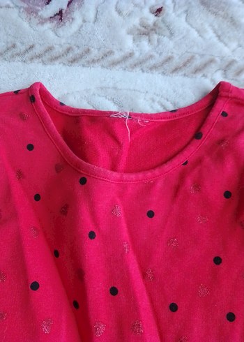 Kız Çocuk Kırmızı Uzun Kollu Elbise - Görsel 4