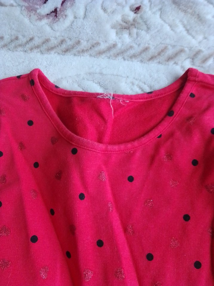 Kız Çocuk Kırmızı Uzun Kollu Elbise - Görsel 4