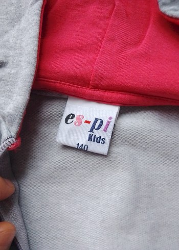 Kız Çocuk Gri Kapüşonlu Fermuarlı Sweatshirt - Görsel 2