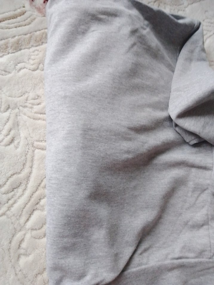 Kız Çocuk Gri Kapüşonlu Fermuarlı Sweatshirt - Görsel 4