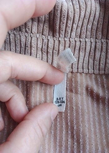 Bej Düğmeli çocuk elbise - Görsel 5