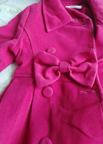 Pembe Uzun Düğmeli çocuk Kaban - Görsel 7
