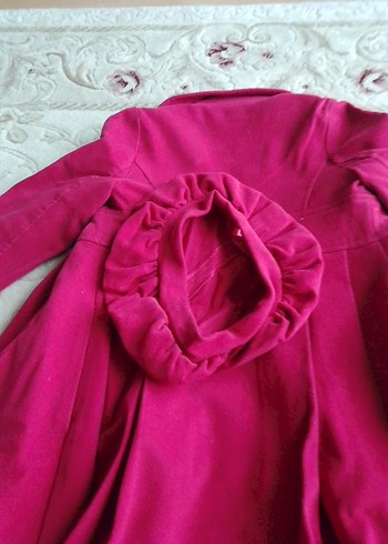 Pembe Uzun Düğmeli çocuk Kaban - Görsel 4