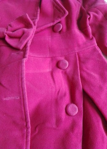 Pembe Uzun Düğmeli çocuk Kaban - Görsel 6