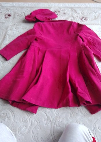 Pembe Uzun Düğmeli çocuk Kaban - Görsel 5