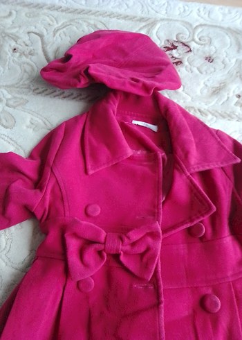 Pembe Uzun Düğmeli çocuk Kaban - Görsel 2