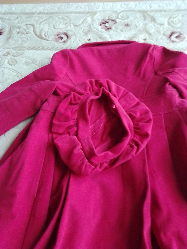 Pembe Uzun Düğmeli çocuk Kaban - Görsel 4