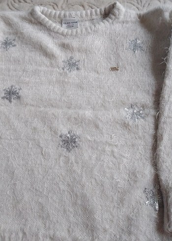 Beyaz Örgü cocuk Kazak - Görsel 4