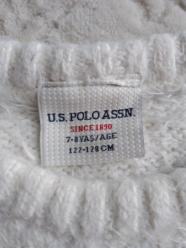 Beyaz Örgü cocuk Kazak - Görsel 2