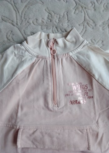 Kız Çocuk Pembe Pamuklu Sweatshirt - Görsel 2