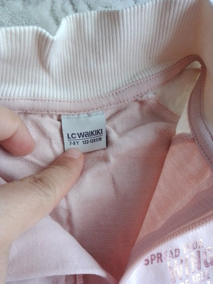 Kız Çocuk Pembe Pamuklu Sweatshirt - Görsel 3