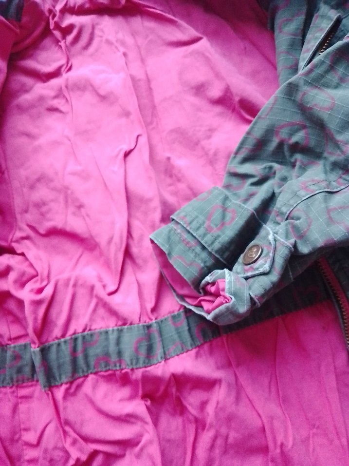 Gri Düğmeli Kız Çocuk Kapüşonlu Ceket - Görsel 4