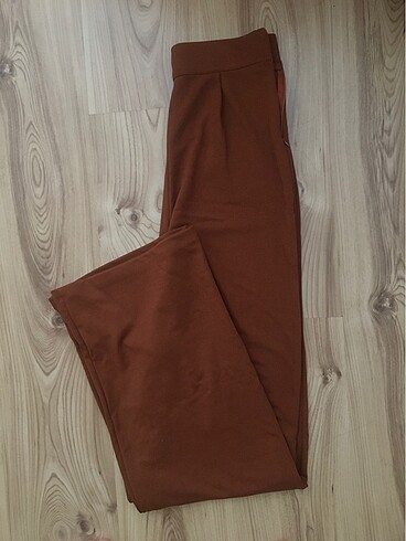 Tarçın flare örme pantolon