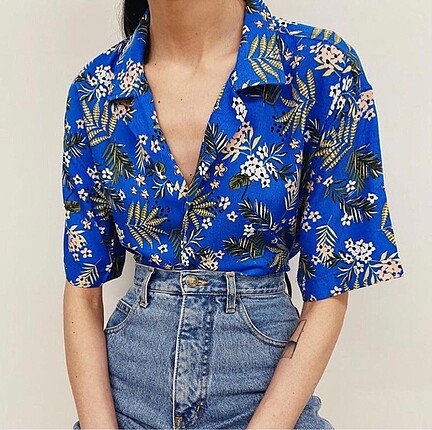 Zara Çiçekli vintage gömlek