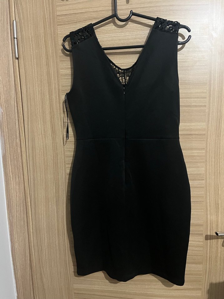 Dantelli V Yakalı Siyah Midi Gotik Elbise - Görsel 2