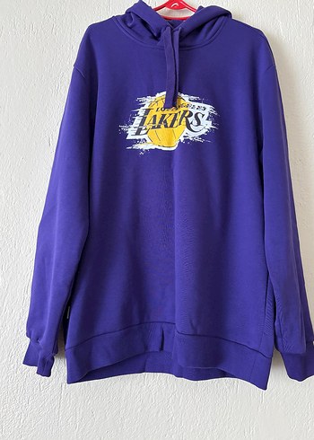 Mor Kapüşonlu Spor Sweatshirt