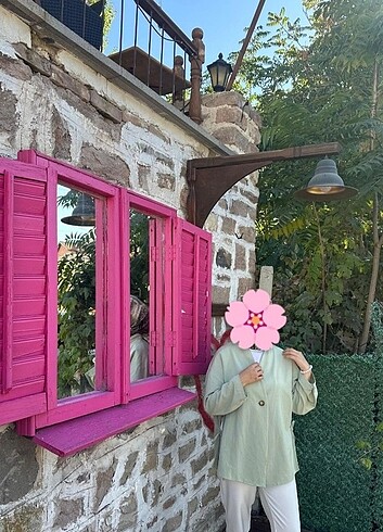 38 Beden yeşil Renk DeFacto modest kimono marka temsili
