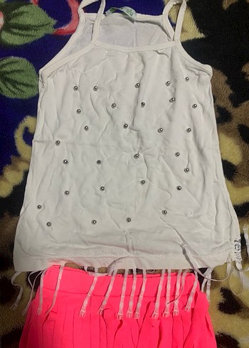 Pembe Renkli Kız Çocuk Salaş Fırfırlı Tayt - Görsel 3