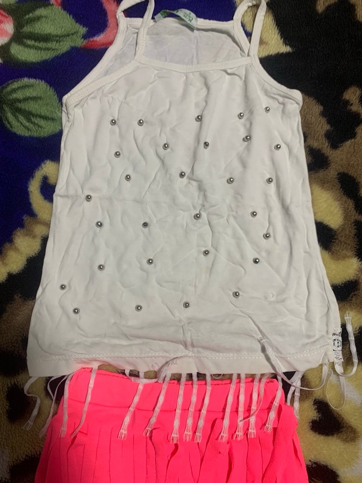 Pembe Renkli Kız Çocuk Salaş Fırfırlı Tayt - Görsel 3