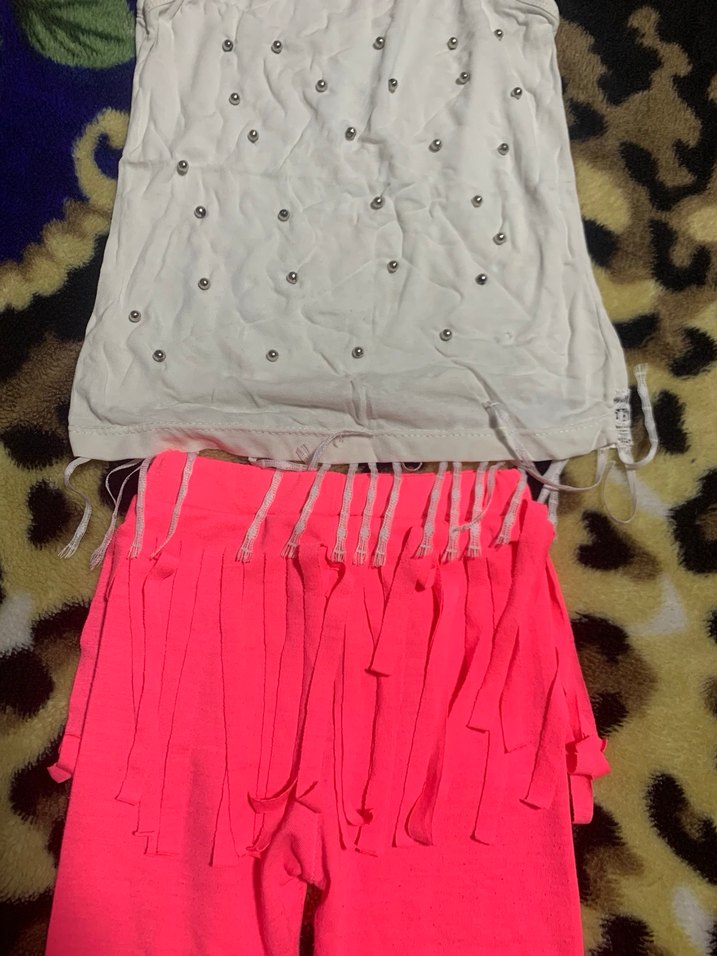 Pembe Renkli Kız Çocuk Salaş Fırfırlı Tayt - Görsel 2