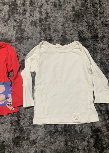 Kız Çocuk Kırmızı Baskılı Uzun Kollu Tişört - Görsel 2