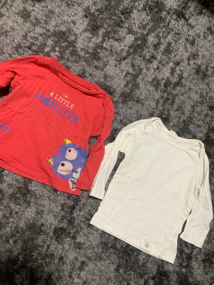 Kız Çocuk Kırmızı Baskılı Uzun Kollu Tişört - Görsel 3