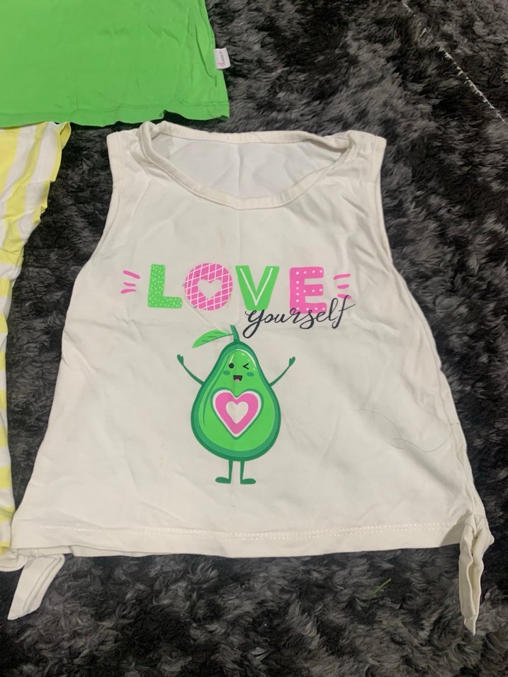 Kız Çocuk Renkli Baskılı Kısa Kollu Tişört - Görsel 2