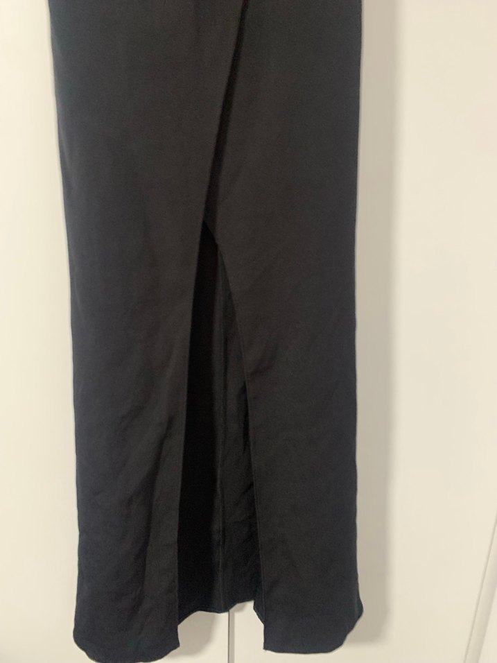 Drapeli Siyah Uzun Kadın Abiye Elbise - Görsel 5