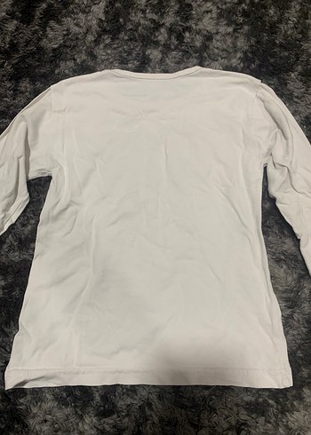 Kız Çocuk Beyaz Payetli Baskılı Tişört - Görsel 4