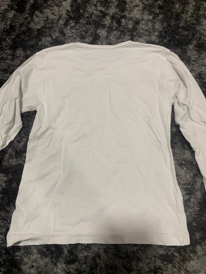 Kız Çocuk Beyaz Payetli Baskılı Tişört - Görsel 5