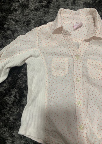 Kız Çocuk Beyaz Pamuklu Gömlek - Görsel 3