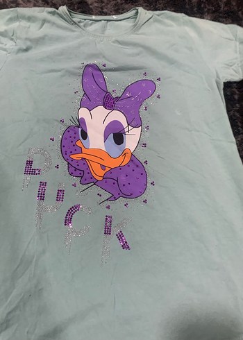 Kız Çocuk Mor Baskılı Kısa Kollu Tişört - Görsel 3