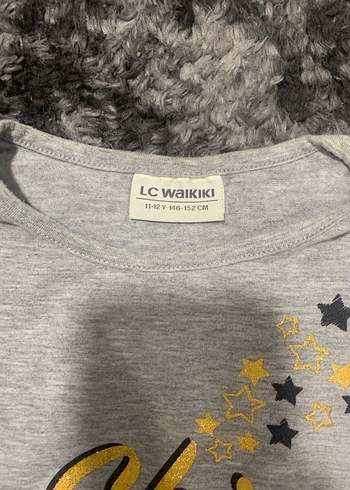 Kız Çocuk Gri Payetli Tişört - Görsel 3