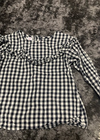 Beyaz, Fırfırlı Straplez Kız Bluz - Görsel 8