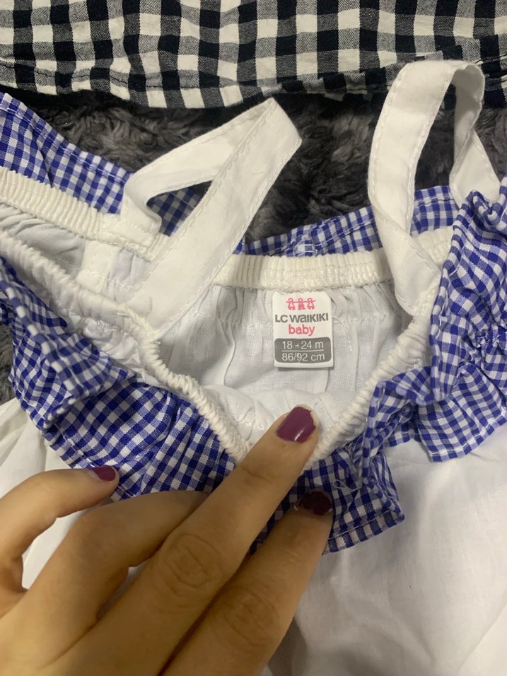 Beyaz, Fırfırlı Straplez Kız Bluz - Görsel 5