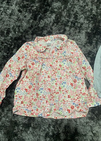 Nakışlı Gri Keten Uzun Kollu Bluz - Görsel 3