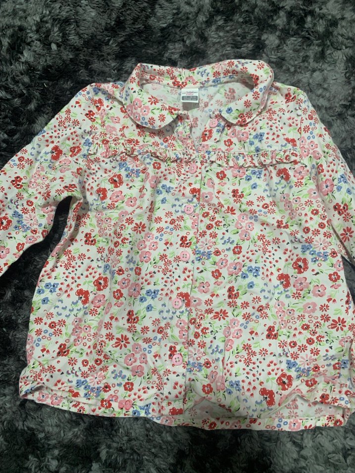 Nakışlı Gri Keten Uzun Kollu Bluz - Görsel 4