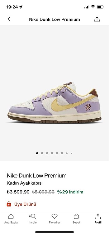 37,5 Beden çeşitli Renk Nike dunk low premium 37.5