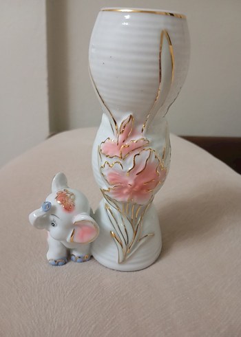 American Vintage Pastel Renkli Fil ve Çiçek Figürleri