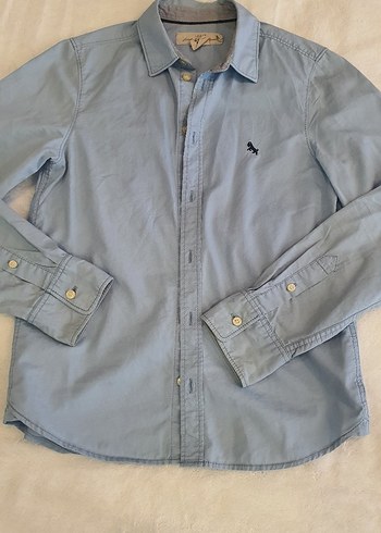 Mavi Erkek Çocuk Uzun Kollu Denim Gömlek