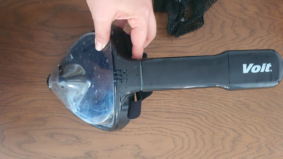 Volt Siyah Tam Yüz Yüzme Maskesi Velcro - Görsel 5