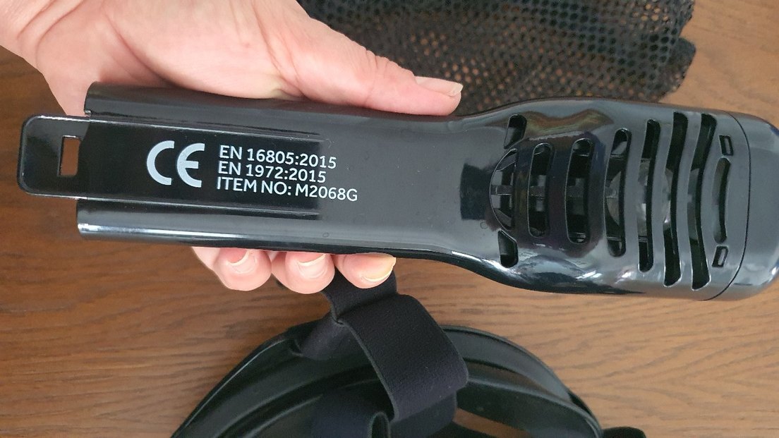 Volt Siyah Tam Yüz Yüzme Maskesi Velcro - Görsel 3